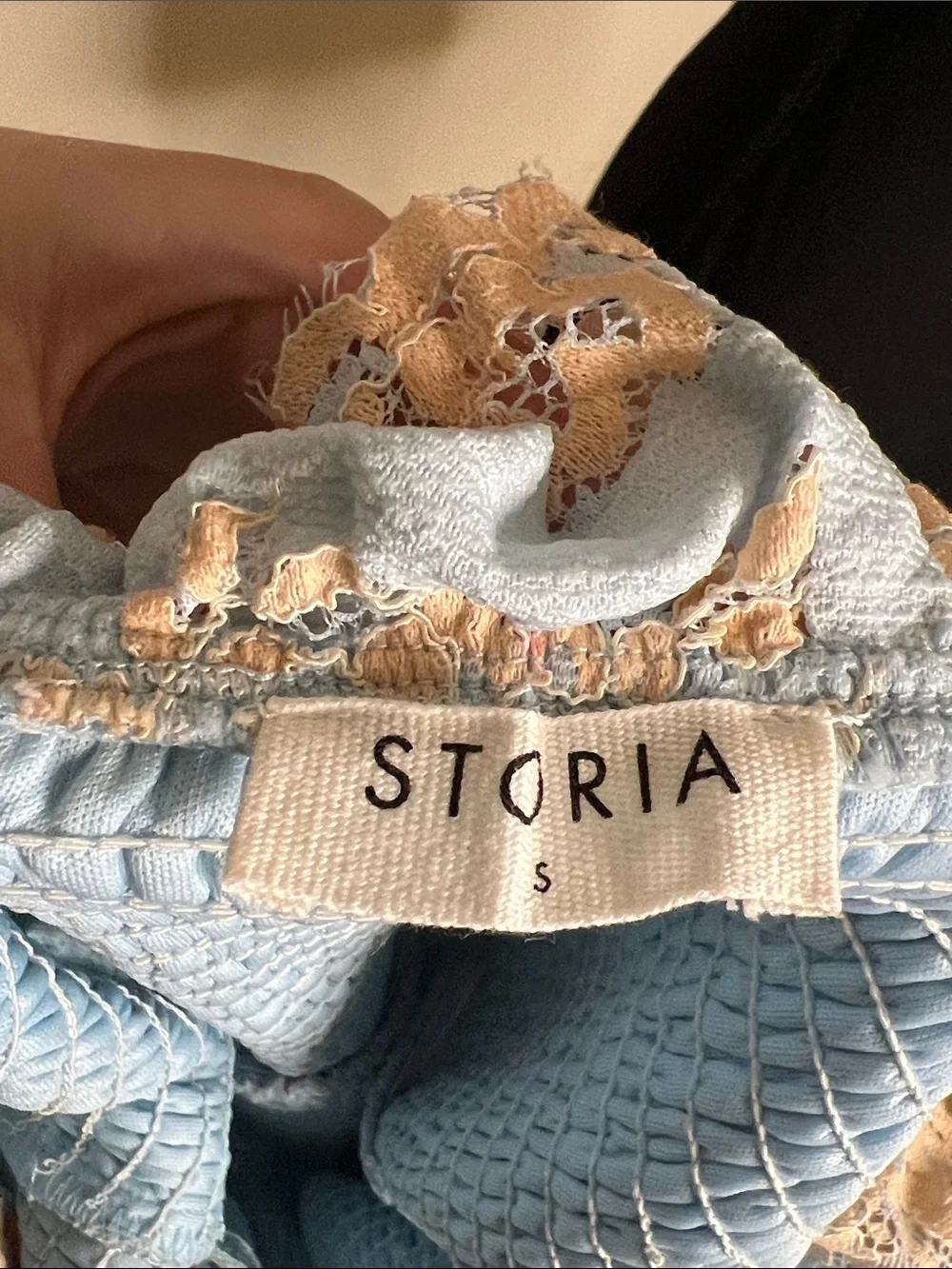 Storia Light Blue & Cream Lace Cocktail Dress Size S - Picture 6 of 8